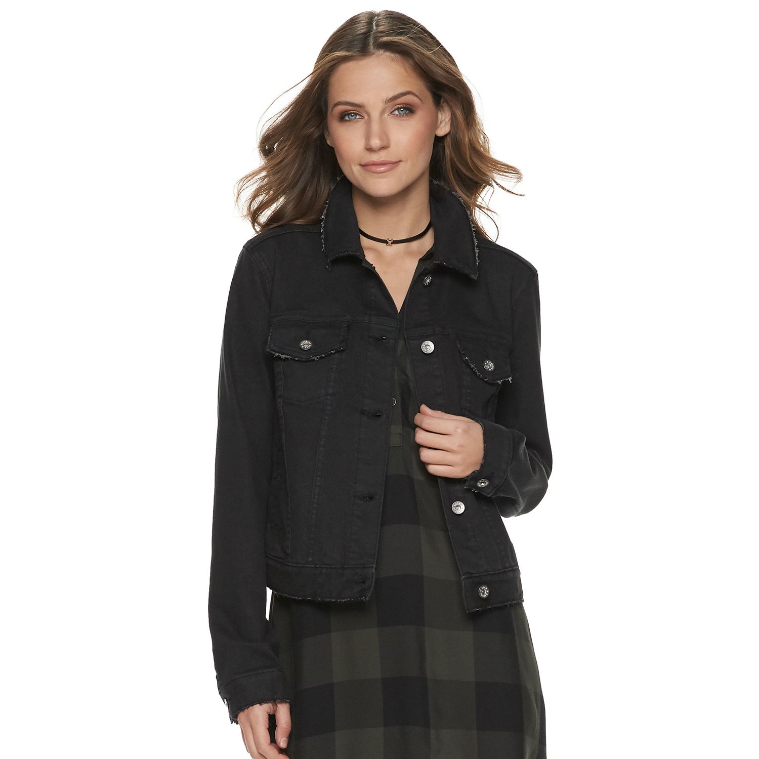 women's destructed denim jacket