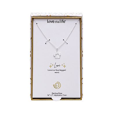 LovethisLife® Paw Print Sterling Silver Necklace