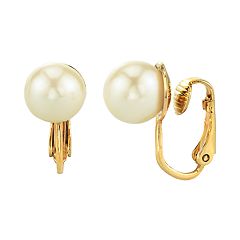 Kohl's1928 Simulated Pearl Clip-On Earrings