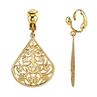 1928 Filigree Detail Teardrop Earrings