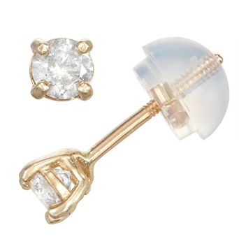 Junior Jewels Kids' 14k Gold 1/4 Carat T.W. Diamond Stud Earrings