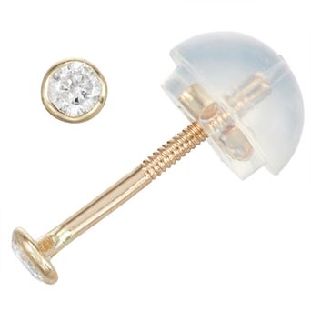Junior Jewels Kids' 14k Gold Diamond Accent Stud Earrings
