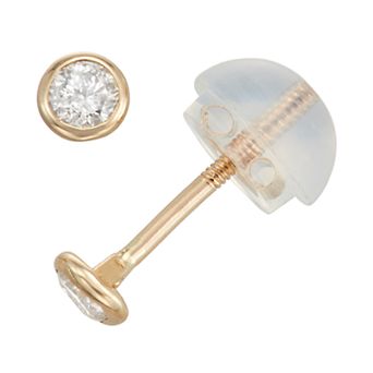 Junior Jewels Kids' 1/10 Carat T.W. Diamond 14k Gold Diamond Accent Stud Earrings