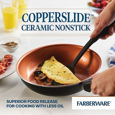 Farberware Glide 12-pc. Copper Ceramic Nonstick Cookware Set