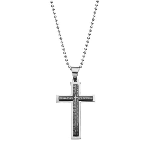 Stainless steel men's cross necklace