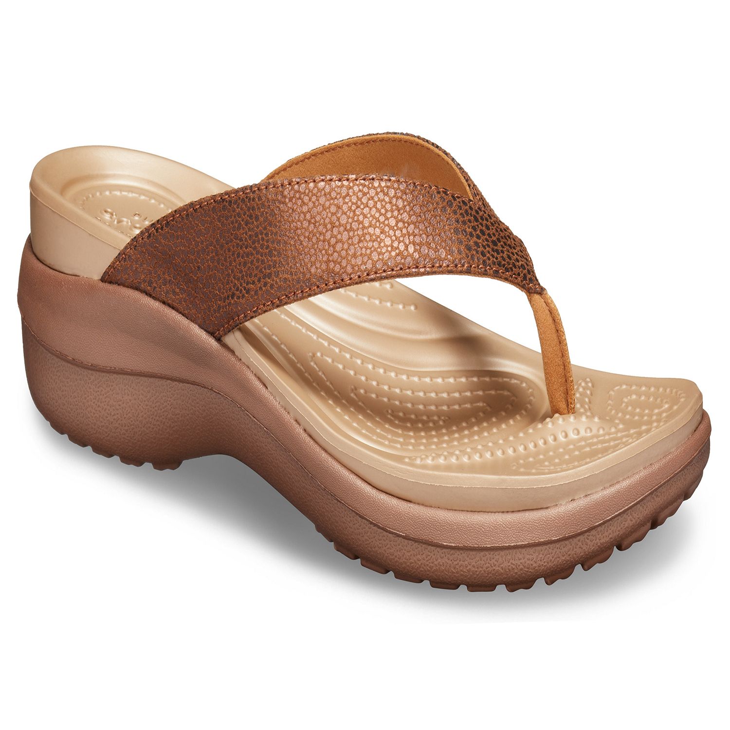 crocs wedge flip flops