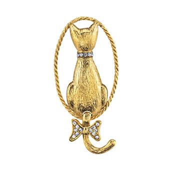 1928 Gold Tone Cat Pin