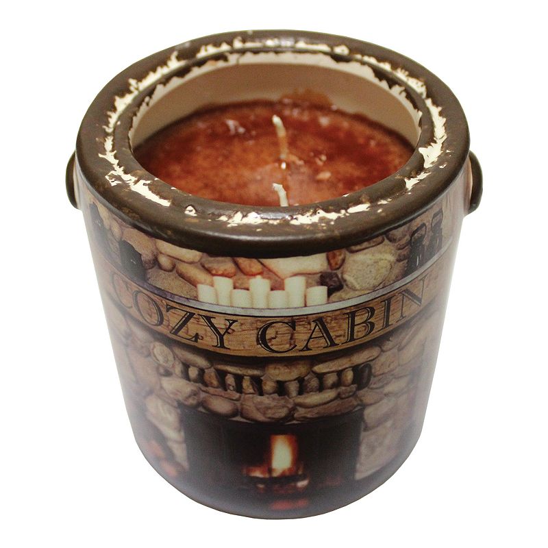 A Cheerful Giver Farm Fresh Ceramic Jar Candle -Cozy Cabin, Multicolor, 20 