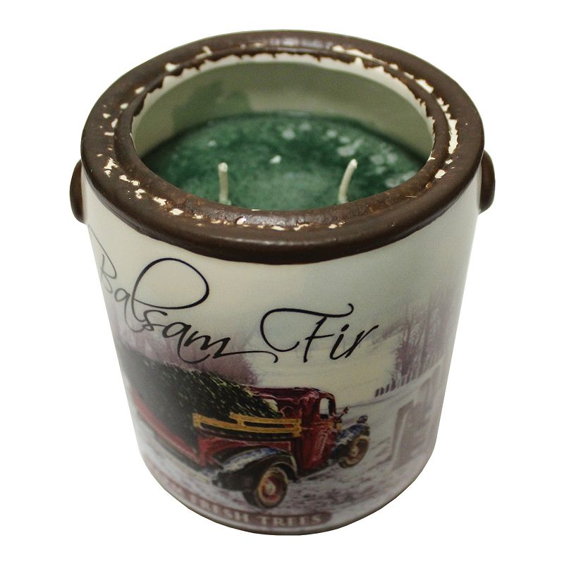 A Cheerful Giver Farm Fresh Ceramic Jar Candle-Balsam Fir, Multicolor, 20 O
