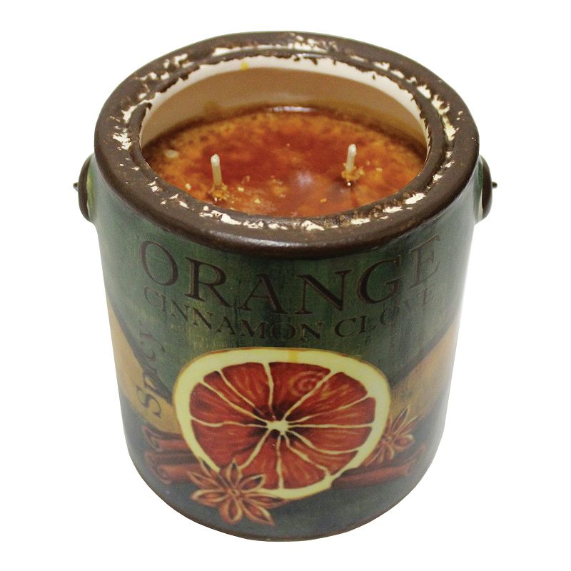 A Cheerful Giver Farm Fresh Ceramic Jar Candle - Orange Cinnamon Clove, Mul