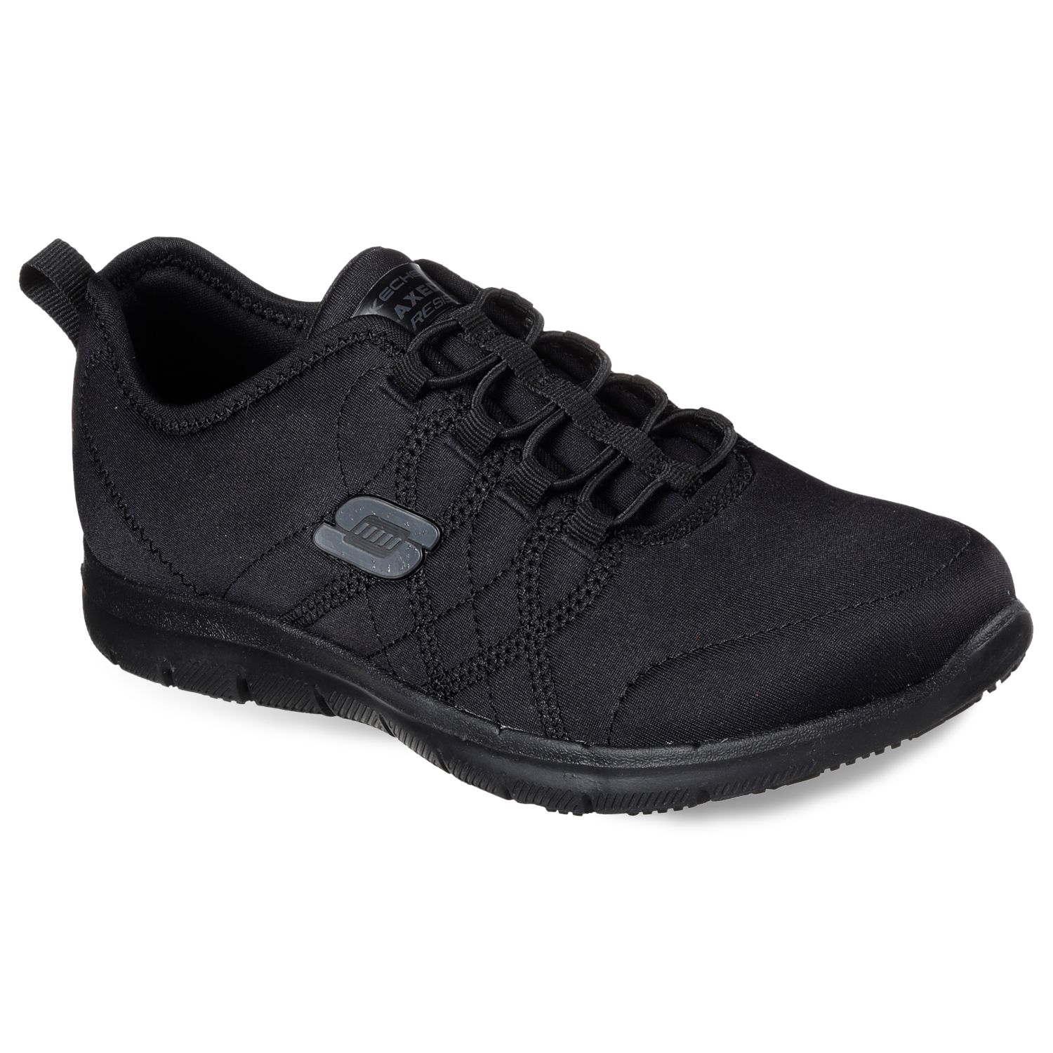 all black non slip work shoes womens