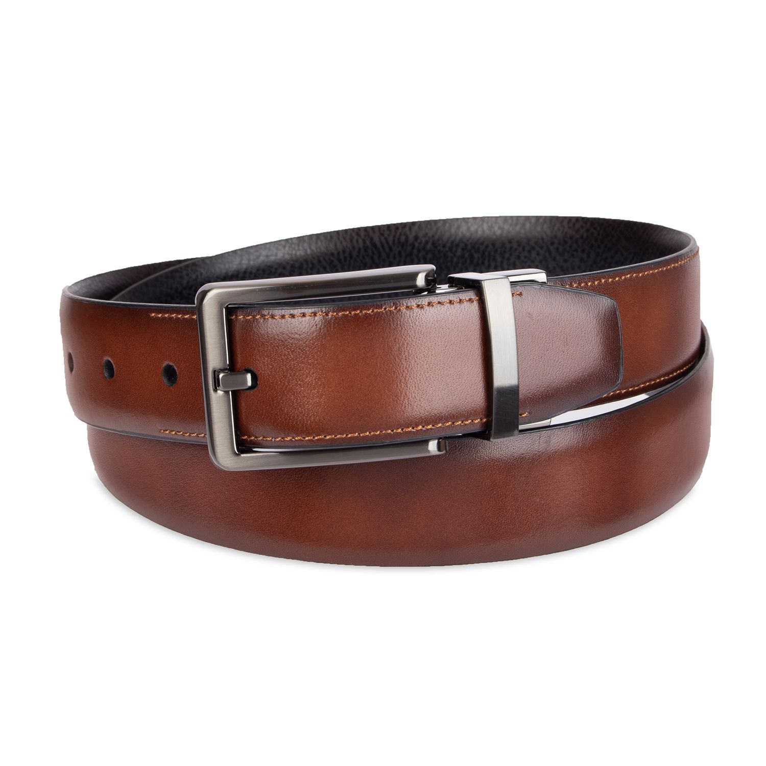 mens brown leather dress belt