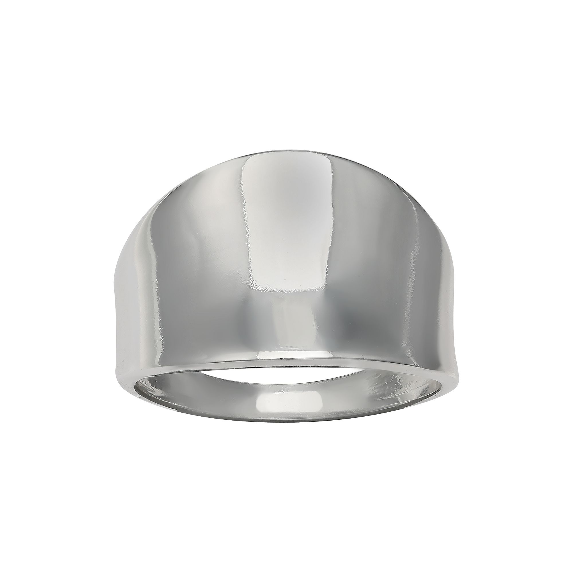 PRIMROSE Sterling Silver Polished Concave Ring, Womens, Size: 9