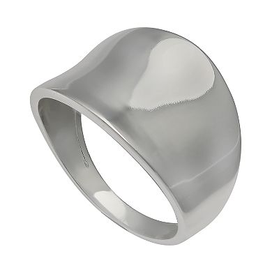 PRIMROSE sterling silver polished plain concave ring