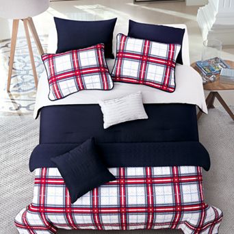 Riverbrook Home Red Plaid Comforter & Coverlet Set