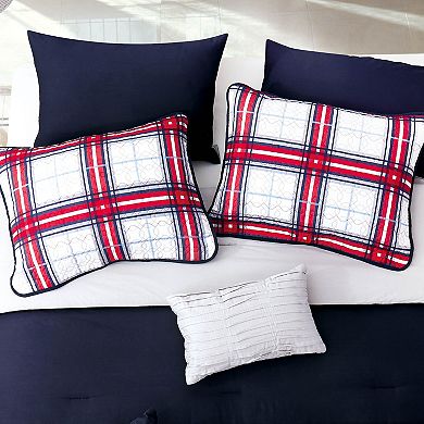 Riverbrook Home Red Plaid Comforter & Coverlet Set