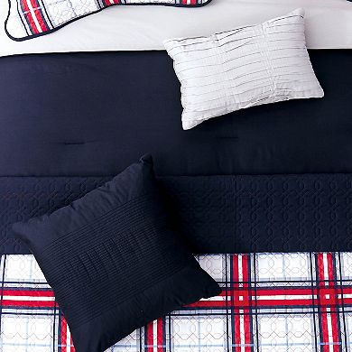 Riverbrook Home Red Plaid Comforter & Coverlet Set