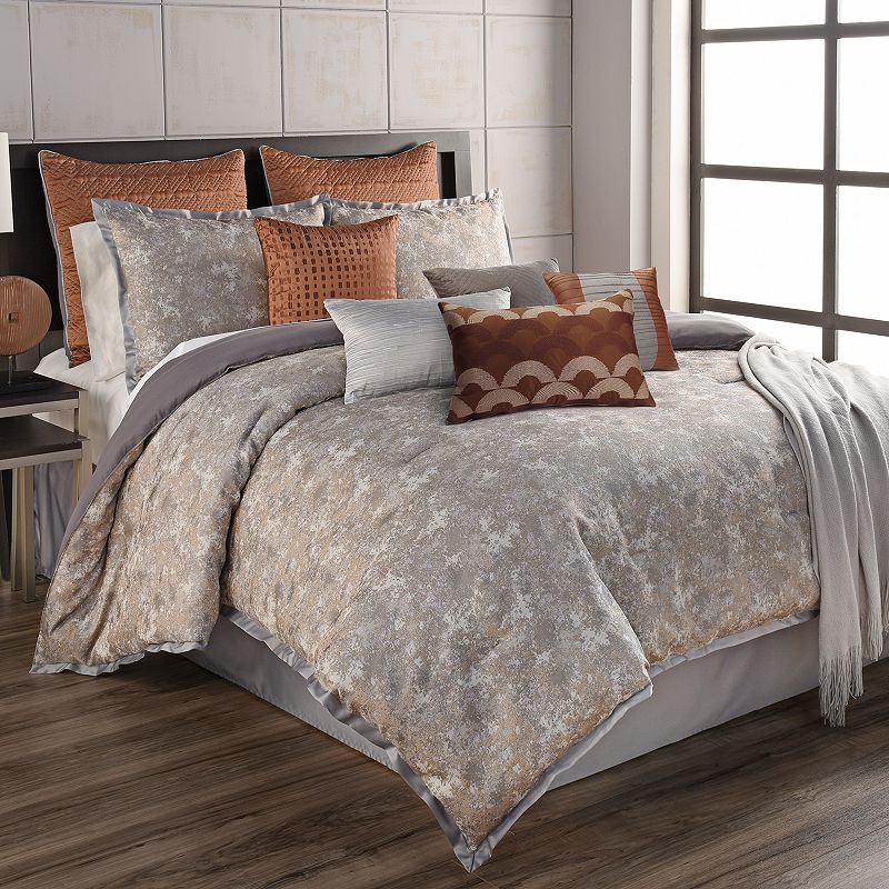 Riverbrook Home Aileen 12 Piece Comforter Set, Grey, King