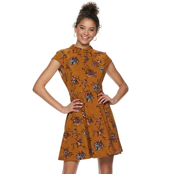 Juniors' Rewind Knit Skater Dress