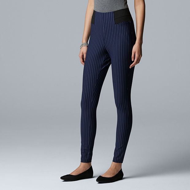 Women's Simply Vera Vera Wang Pinstripe High Waist Leggings