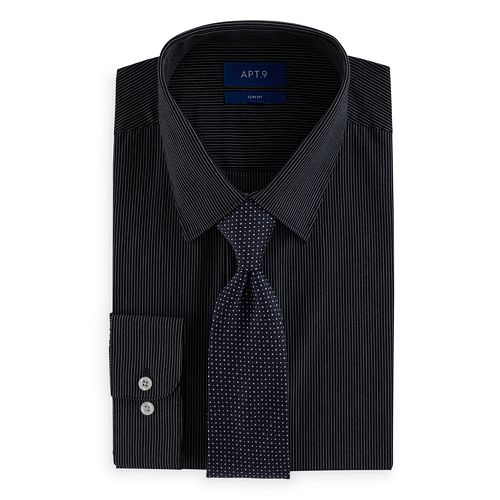 slim fit dress shirt and tie set