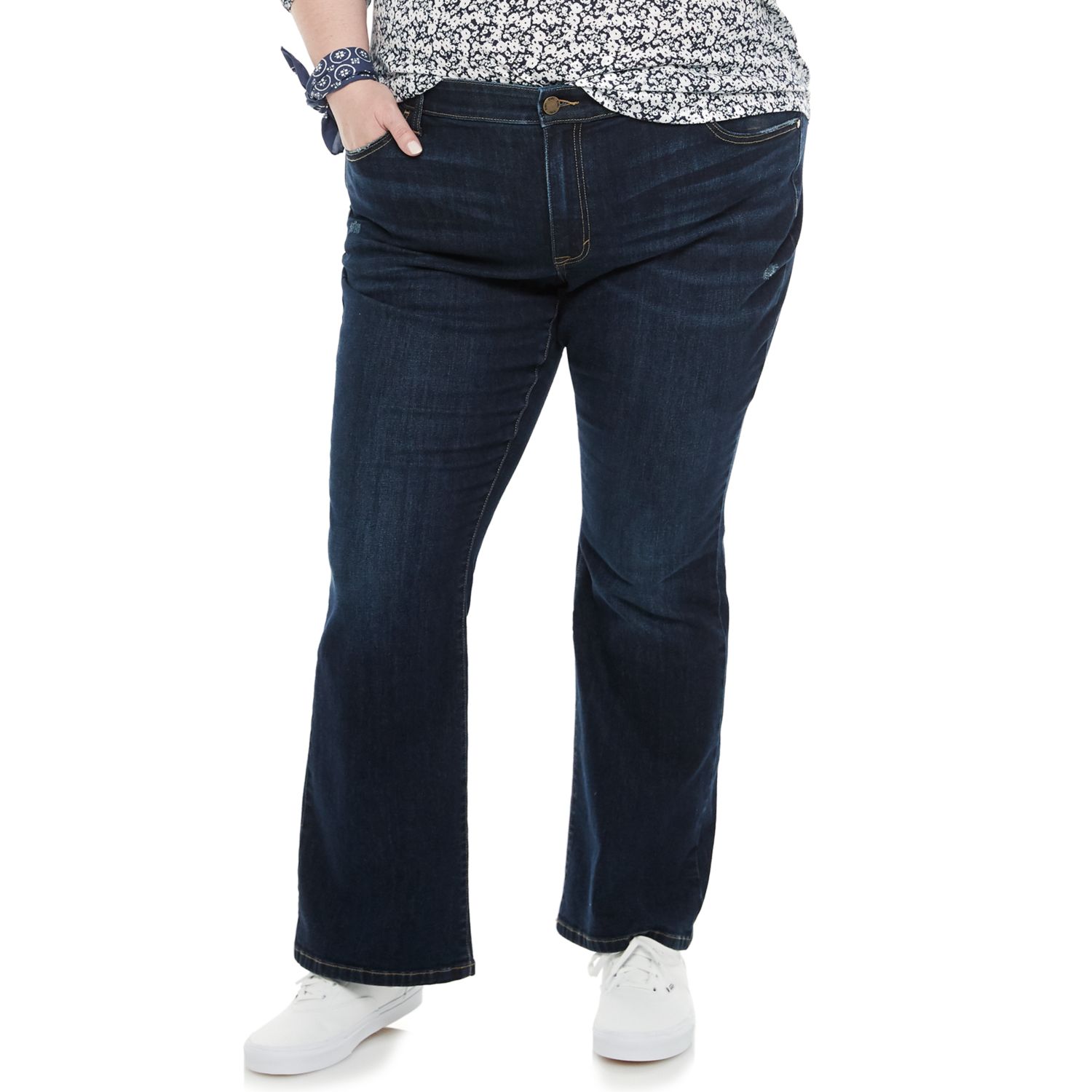 plus size dark wash jeans