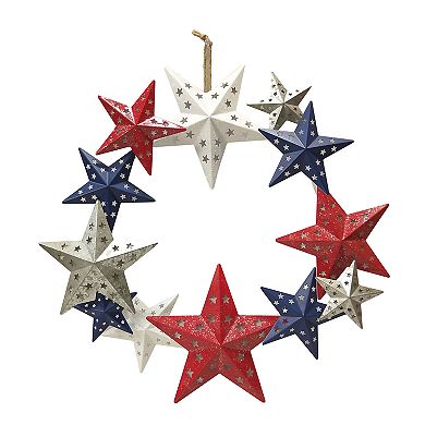 Americana LED Metal Star Wreath