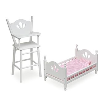 Badger Basket English Country Baby Doll Furniture High Chair/Bed Playset