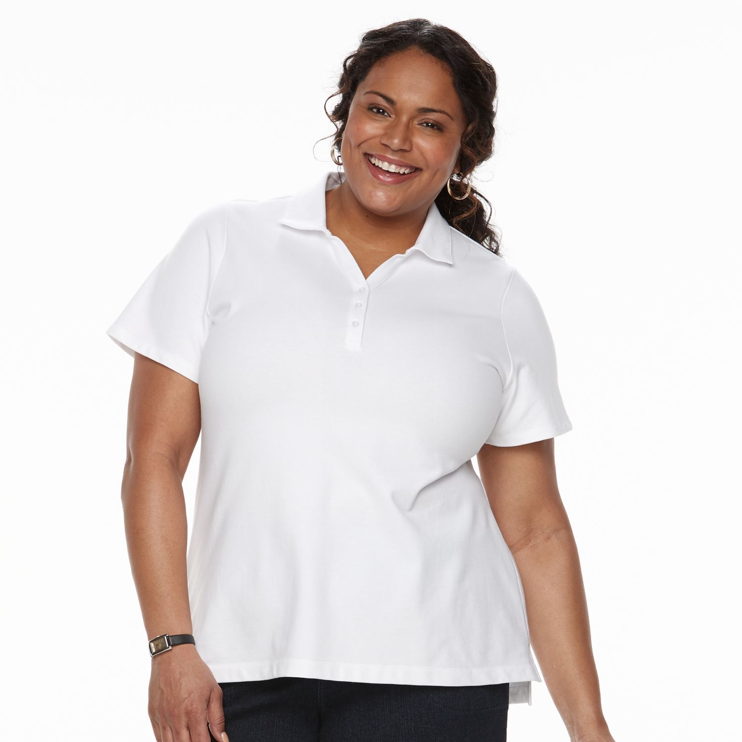 women's johnny collar polo shirt