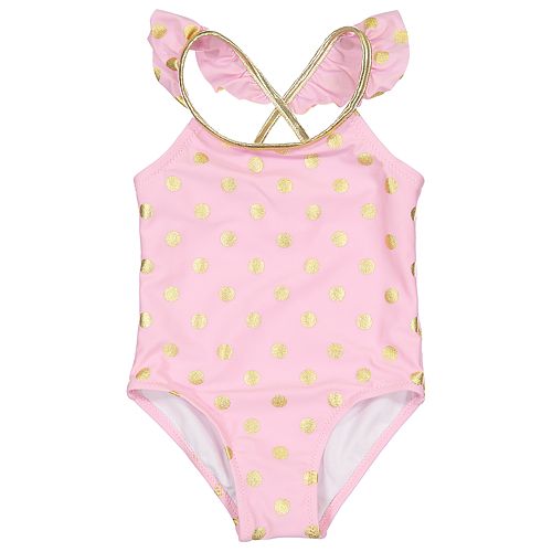 Baby Girl Kiko & Max Gold Dots One-Piece Swimsuit