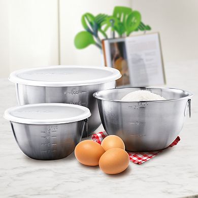 Tovolo Tovolo Prep & Serve Stainless Steel Mixing Bowls with Lids, Set of 3