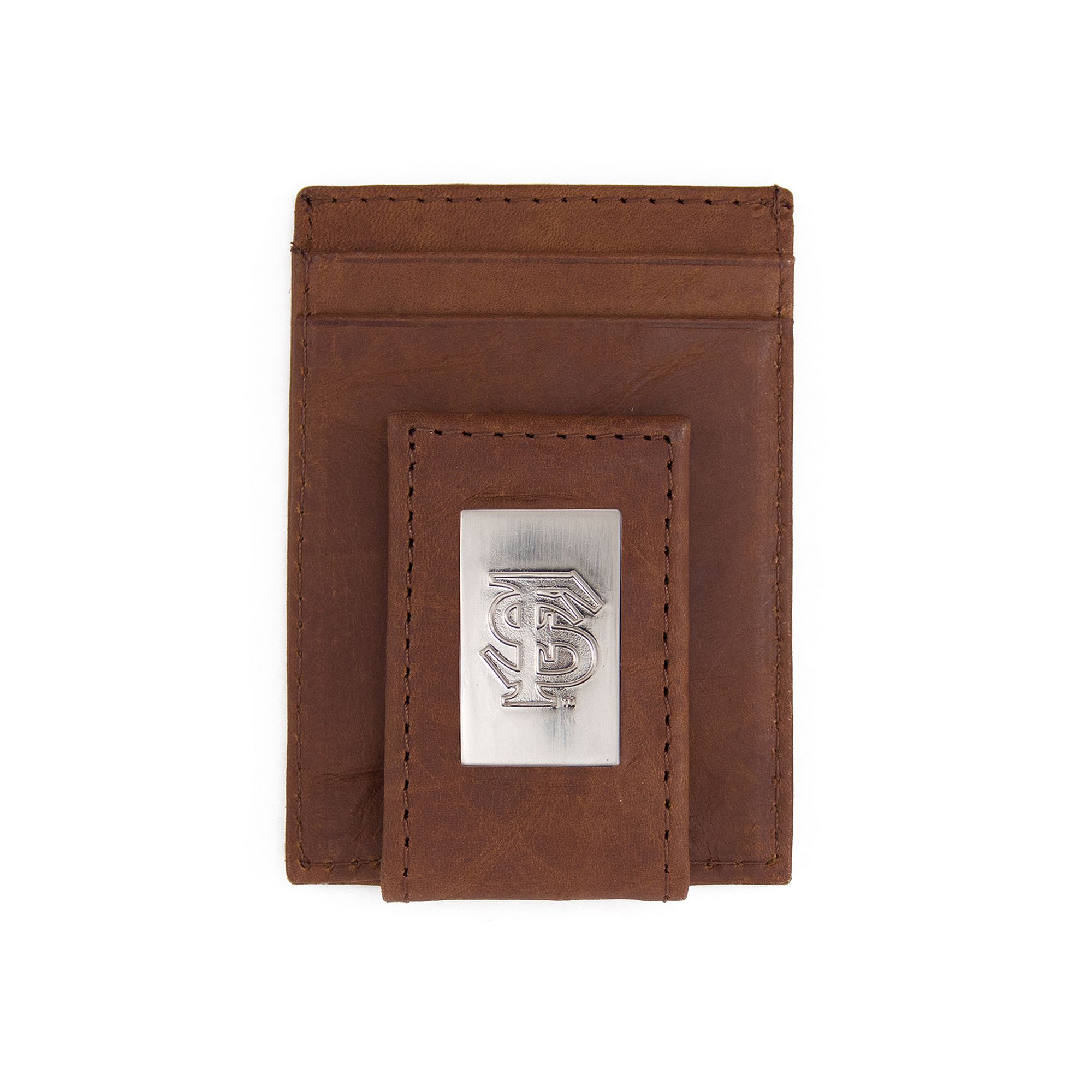 Mens Florida State Seminoles Front-Pocket Wallet Money Clip, Brown