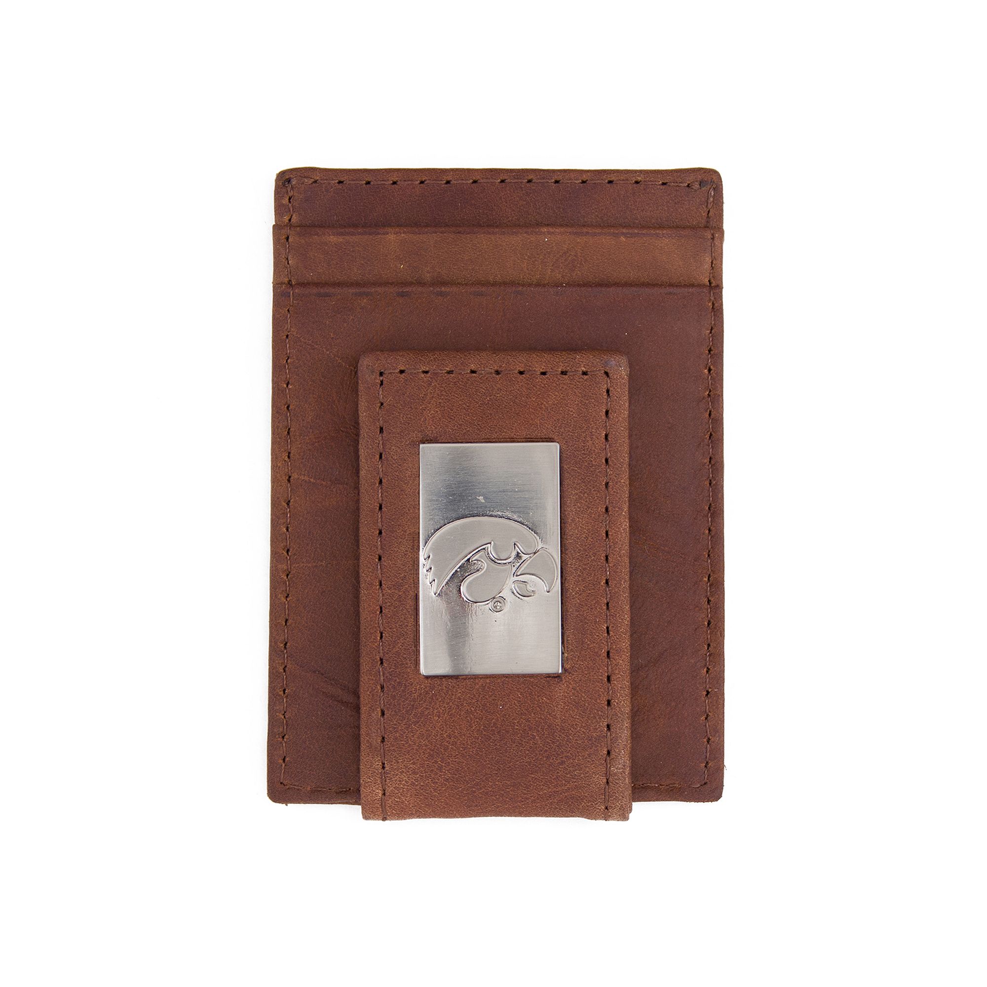 Mens Iowa Hawkeyes Front-Pocket Wallet Money Clip, Brown