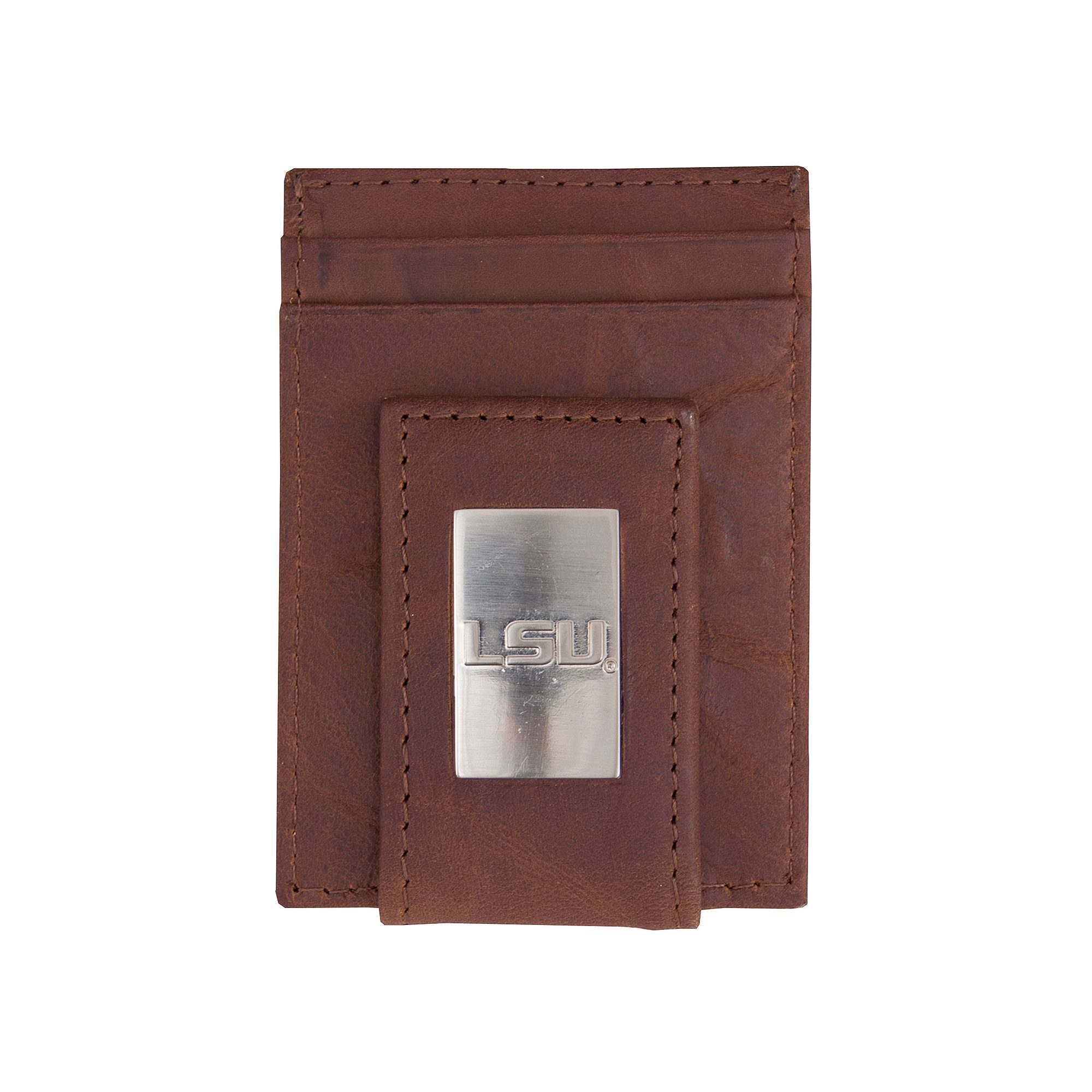 Mens LSU Tigers Front-Pocket Wallet Money Clip, Brown