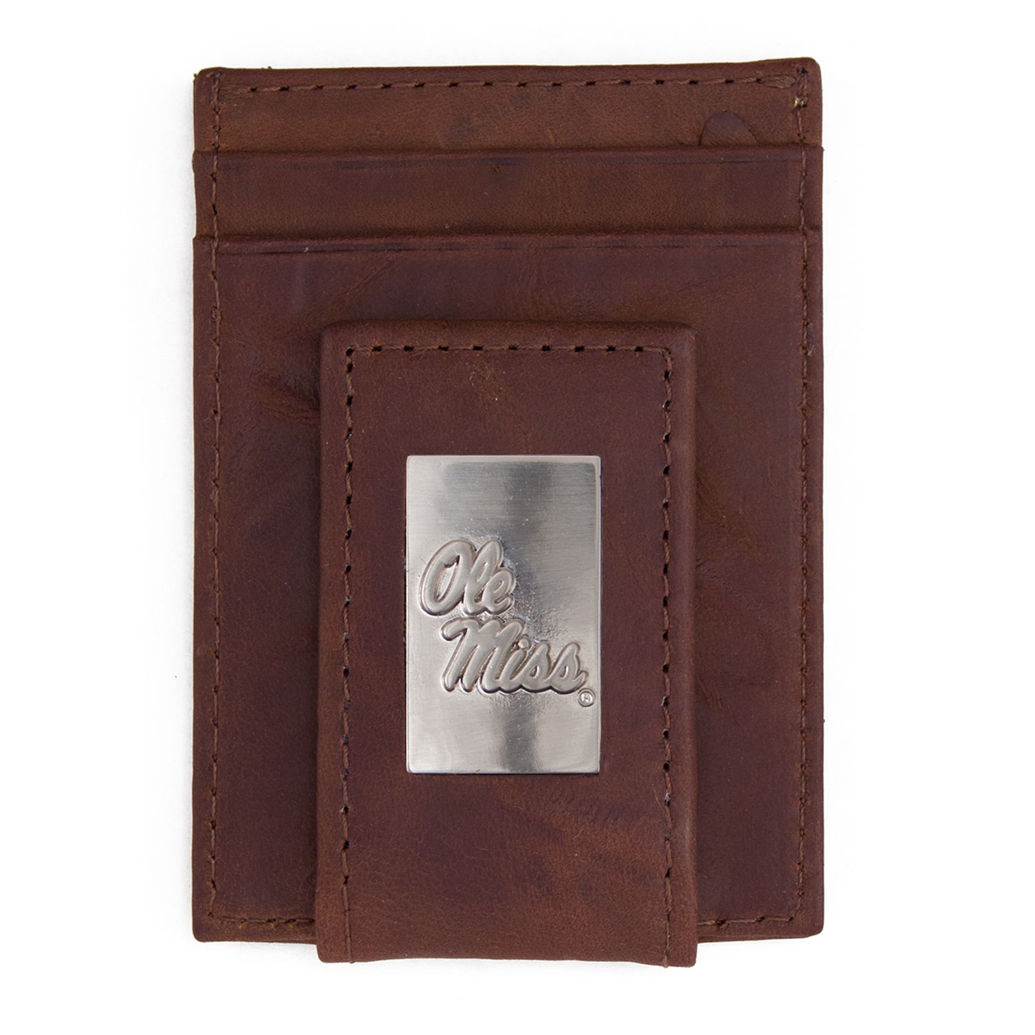 NCAA Ole Miss Rebels Leather Wallet – Zep-Pro Pull-Up Long Secretary Style With Embossed Logo, ID Window & Card Slots - View #7