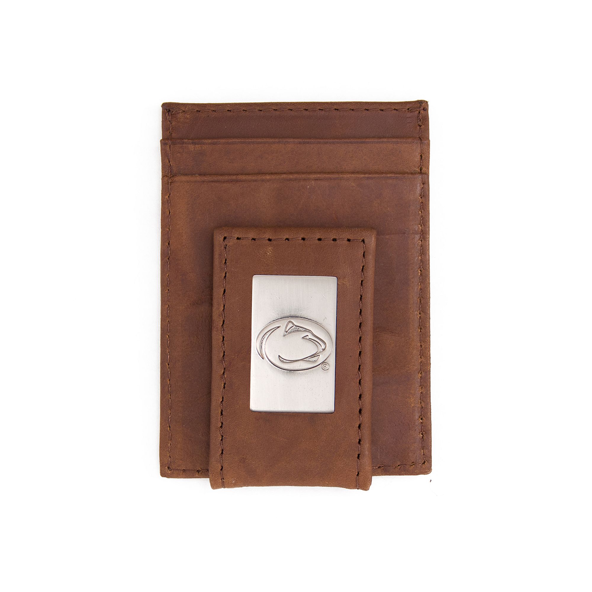 Mens Penn State Nittany Lions Front-Pocket Wallet Money Clip, Brown