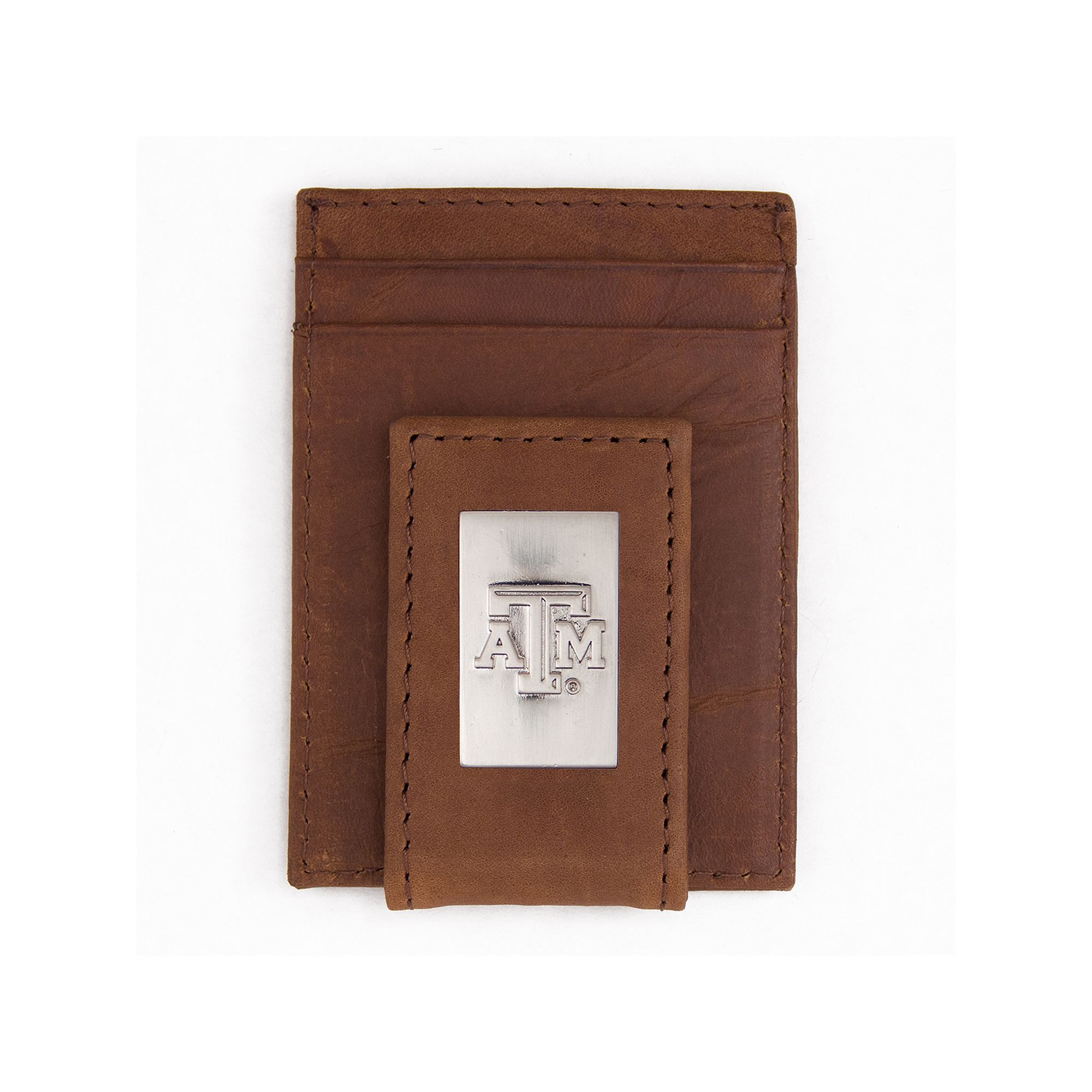 Mens Texas A&M Aggies Front-Pocket Wallet Money Clip, Brown