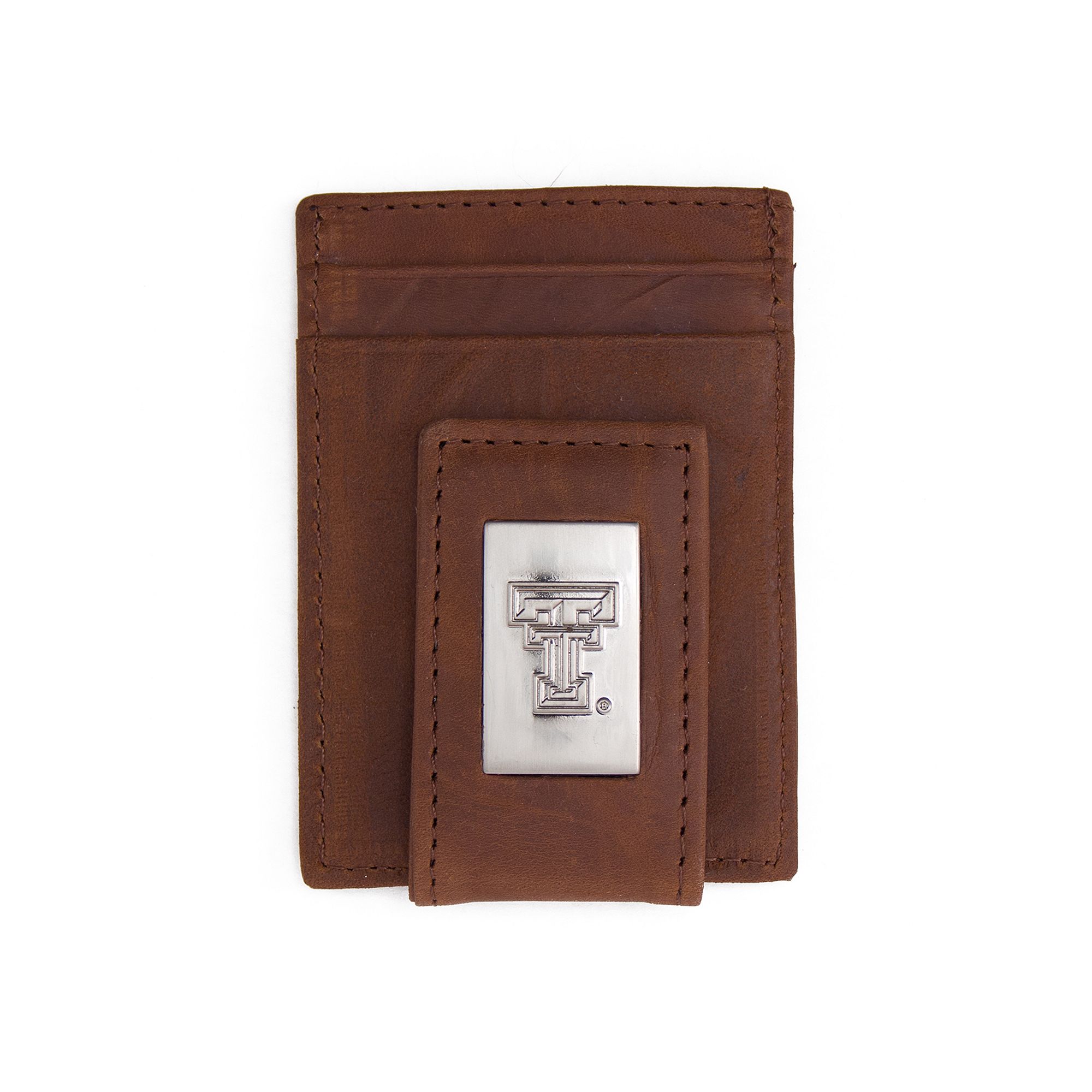 Mens Texas Tech Red Raiders Front-Pocket Wallet Money Clip, Brown