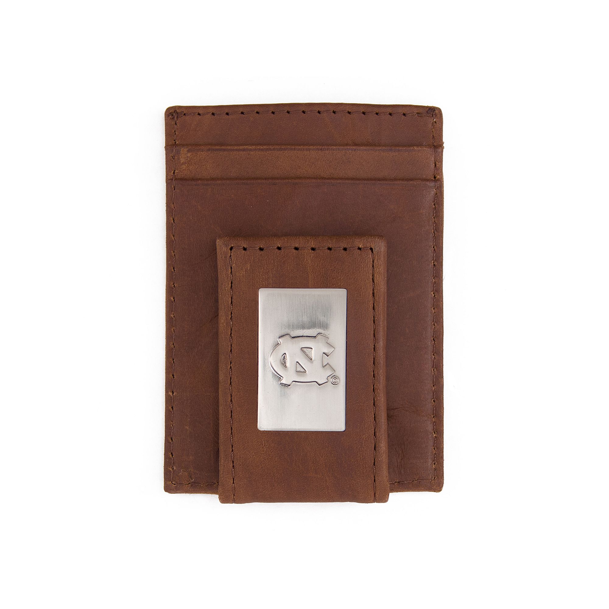 Mens North Carolina Tar Heels Front-Pocket Wallet Money Clip, Brown