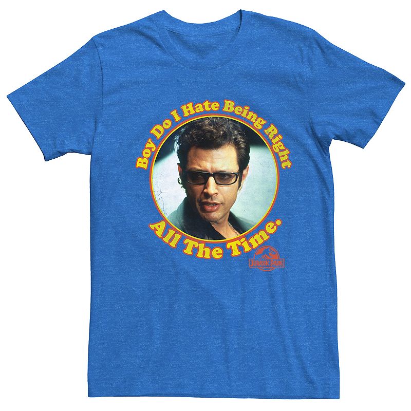 UPC 654563918182 product image for Men's Jurassic Park Dr. Ian Malcolm Graphic Tee, Size: Small, Royal Grey | upcitemdb.com