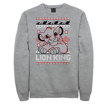 Men's Disney's Lion King Simba Holiday Heather Fleece Sweatshirt