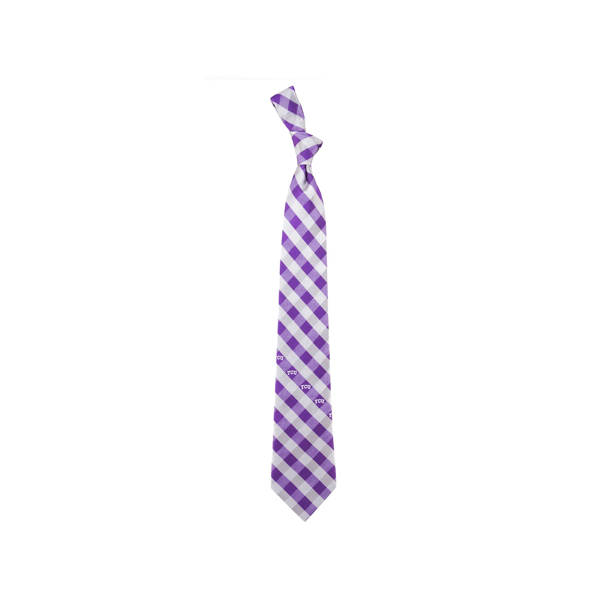 Mens TCU Horned Frogs Check Skinny Tie, Team