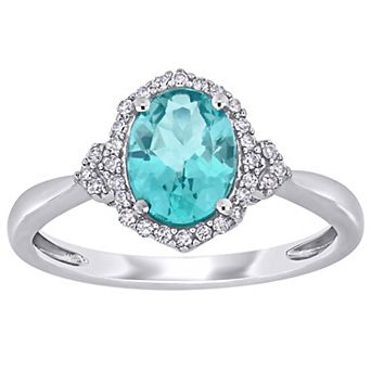 Stella Grace 10k White Gold 1/8 Carat T.W. Diamond & Apatite Ring