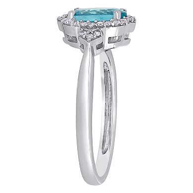 Stella Grace 10k White Gold 1/8 Carat T.W. Diamond & Apatite Ring
