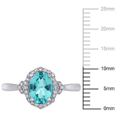 Stella Grace 10k White Gold 1/8 Carat T.W. Diamond & Apatite Ring