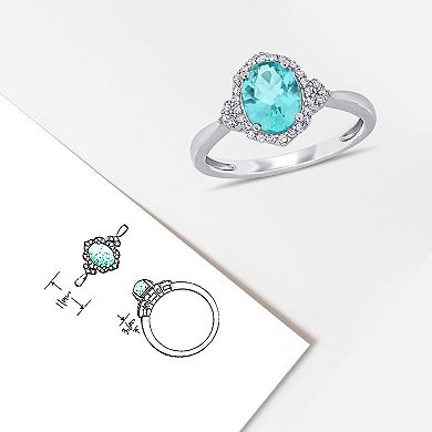 Stella Grace 10k White Gold 1/8 Carat T.W. Diamond & Apatite Ring