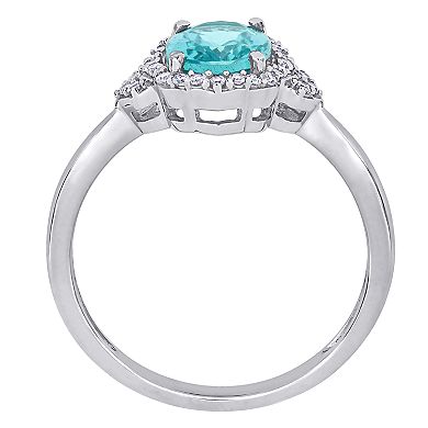 Stella Grace 10k White Gold 1/8 Carat T.W. Diamond & Apatite Ring