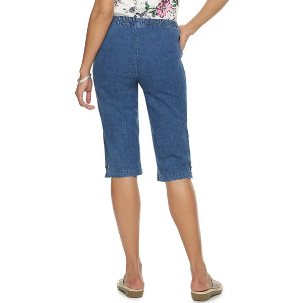womens petite pull on capris