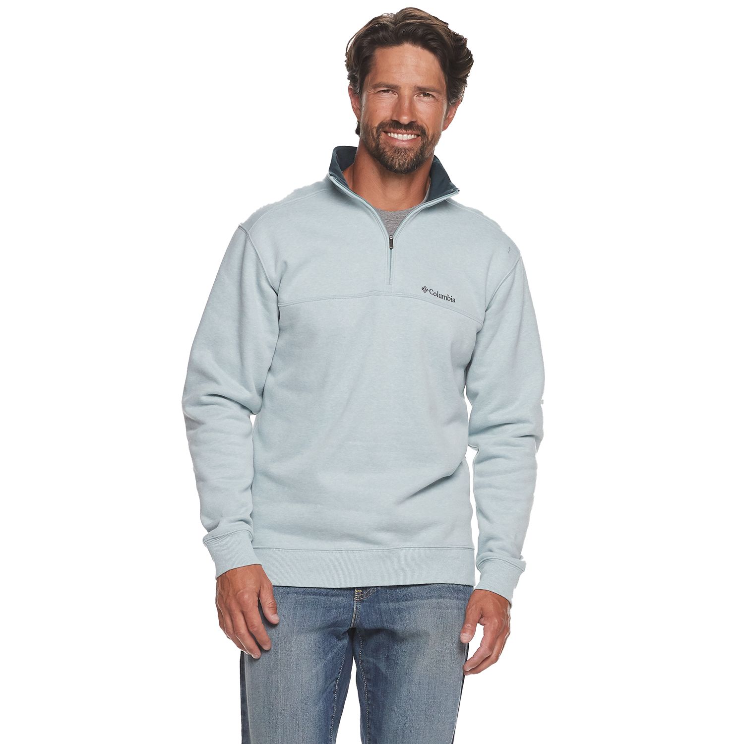 columbia grey heather great hart mountain ii half zip sweatshirt