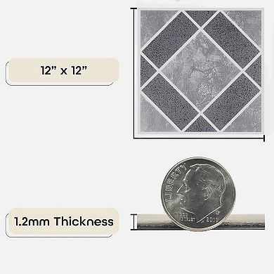 Achim Nexus Light & Dark Blue Diamond Pattern 20-piece Self Adhesive Vinyl Floor Tile Set